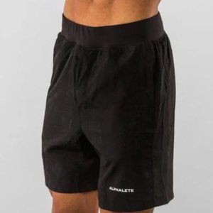 Alphalete Mens Infinity Tech Shorts Static Noise 7" S